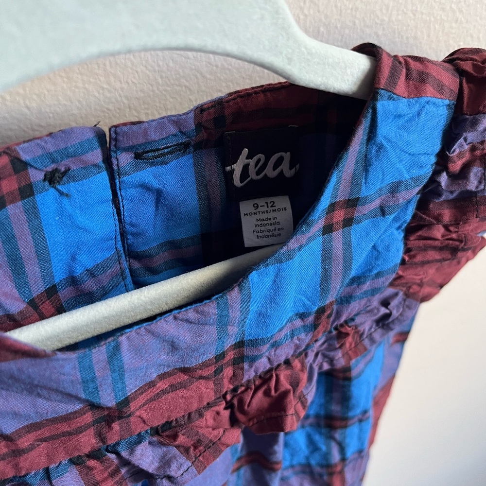 TEA Collection Family Plaid Ruffle Romper | Size 9-12 Months | Plaid - Picture 3 of 4